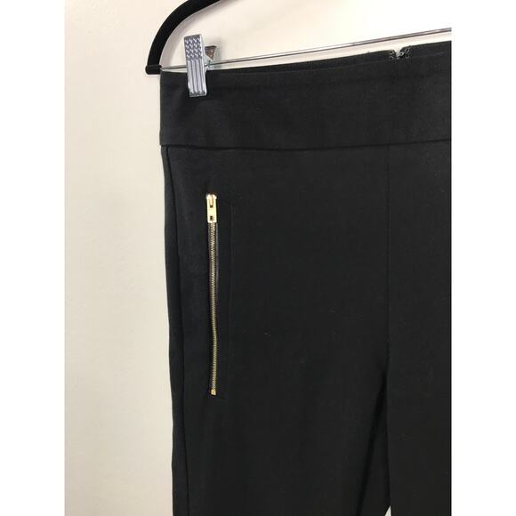 Rag & Bone Black Stretch Zip Pockets Lamb Leather Panel Insert Moto Pants 8 - Picture 2 of 11